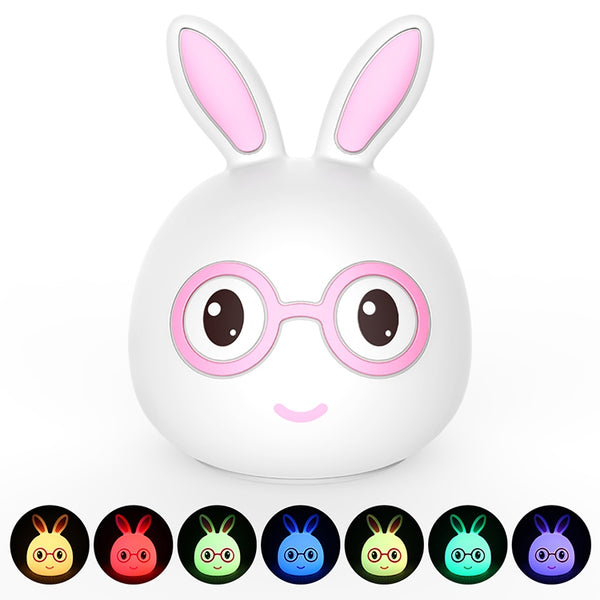 Smiling Rabbit Creative Touch 3D LED Decorative Night Light, AAA Battery Version, AAA Battery Version (Pink), AAA Battery Version (Blue)