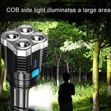 S03 4 x SMD 3030 + COB Strong Light USB Rechargeable LED Flashlight