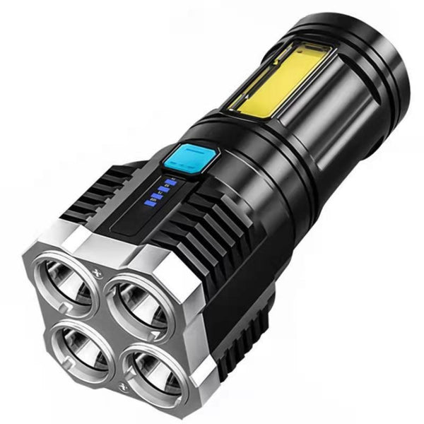 S03 4 x SMD 3030 + COB Strong Light USB Rechargeable LED Flashlight