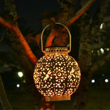 SZ-20004 Solar Lantern Wrought Iron Hollow Lawn Lamp Outdoor Garden Decorative Lamp