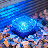 Solar Powered Square Tempered Glass Outdoor LED Buried Light Garden Decoration Lamp IP55 Waterproof，Size: 7 x 7 x 5cm, 7 x 7 x 5cm