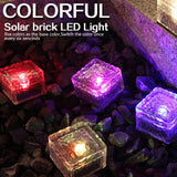 Solar Powered Square Tempered Glass Outdoor LED Buried Light Garden Decoration Lamp IP55 Waterproof，Size: 7 x 7 x 5cm, 7 x 7 x 5cm