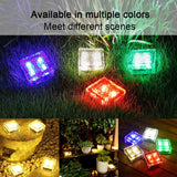 Solar Powered Square Tempered Glass Outdoor LED Buried Light Garden Decoration Lamp IP55 Waterproof，Size: 7 x 7 x 5cm, 7 x 7 x 5cm