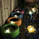 Solar Powered Square Tempered Glass Outdoor LED Buried Light Garden Decoration Lamp IP55 Waterproof，Size: 7 x 7 x 5cm, 7 x 7 x 5cm