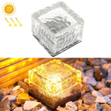 Solar Powered Square Tempered Glass Outdoor LED Buried Light Garden Decoration Lamp IP55 Waterproof，Size: 7 x 7 x 5cm, 7 x 7 x 5cm