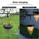 Solar Energy Conical Starlight Pendent Lamp IP55 Waterproof Outdoor Garden Decoration Light