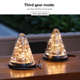 Solar Energy Conical Starlight Pendent Lamp IP55 Waterproof Outdoor Garden Decoration Light