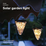 Solar Energy Conical Starlight Pendent Lamp IP55 Waterproof Outdoor Garden Decoration Light