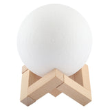 USB Charging 2-Color Changing Energy-saving LED Night Light with Wooden Holder Base, Touch Control 2-Color(10cm)