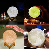 USB Charging 2-Color Changing Energy-saving LED Night Light with Wooden Holder Base, Touch Control 2-Color(10cm)