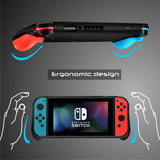 TPU Shell Handle Grip with Game Card Slot Anti-Shock Cover Silicone Case for Nintendo Switch, TPU Shell