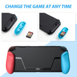 TPU Shell Handle Grip with Game Card Slot Anti-Shock Cover Silicone Case for Nintendo Switch, TPU Shell