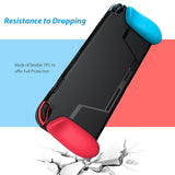 TPU Shell Handle Grip with Game Card Slot Anti-Shock Cover Silicone Case for Nintendo Switch, TPU Shell