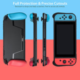 TPU Shell Handle Grip with Game Card Slot Anti-Shock Cover Silicone Case for Nintendo Switch, TPU Shell