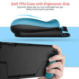 TPU Shell Handle Grip with Game Card Slot Anti-Shock Cover Silicone Case for Nintendo Switch, TPU Shell