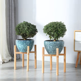 Flower Pot Set Solid Wood Flower Frame + PP Flower Pot