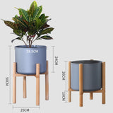 Flower Pot Set Solid Wood Flower Frame + PP Flower Pot