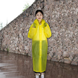 Long Sleeve Cuff Windproof Upgrade Version of One-piece Environmental Protection Transparent Raincoat Average Size