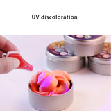 UV Discoloration Mud DIY Plasticine Slime Stress Reducer Anti-Anxiety Toy Bouncing Putty Magic Clay Education Toys for Kids and Adults, Iron Box Size: 8x2.5cm