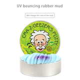 UV Discoloration Mud DIY Plasticine Slime Stress Reducer Anti-Anxiety Toy Bouncing Putty Magic Clay Education Toys for Kids and Adults, Iron Box Size: 8x2.5cm