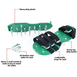 Garden Lawn Garden Tools Grass Ripper Spiked Shoes with 8 Metal Buckles, With 8 Metal Buckles (Black), With 8 Metal Buckles (Green)