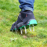 Garden Lawn Garden Tools Grass Ripper Spiked Shoes with 8 Metal Buckles, With 8 Metal Buckles (Black), With 8 Metal Buckles (Green)