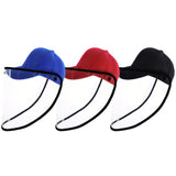 Anti-Saliva Splash Anti-Spitting Anti-Fog Anti-Oil Protective Baseball Cap Mask Removable Face Shield, Baseball Cap Mask, Baseball Cap Mask/Blue, Baseball Cap Mask/Red