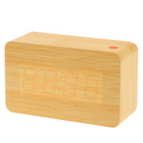 Red Number USB / Battery Wooden Clock with Voice Control (Alternately display time, month & date and temperature)