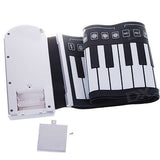 Portable Roll-up 49-Key Soft Keyboard Piano, 49 Standard Keys  White