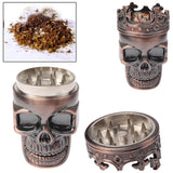 Skull King Style Zinc Alloy Double Layers Herb Tobacco Cigarette Grinder, Bronze, Red Copper