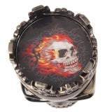 Skull King Style Zinc Alloy Double Layers Herb Tobacco Cigarette Grinder, Bronze, Red Copper