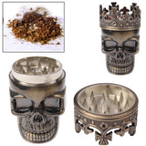 Skull King Style Zinc Alloy Double Layers Herb Tobacco Cigarette Grinder, Bronze, Red Copper