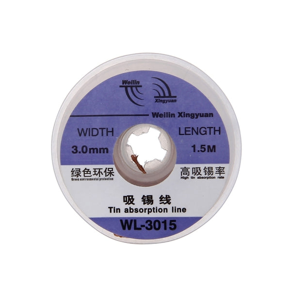 WL-3015 1.5m Soldering Tin Absorption Wire, Width: 3.0mm, 3.0mm