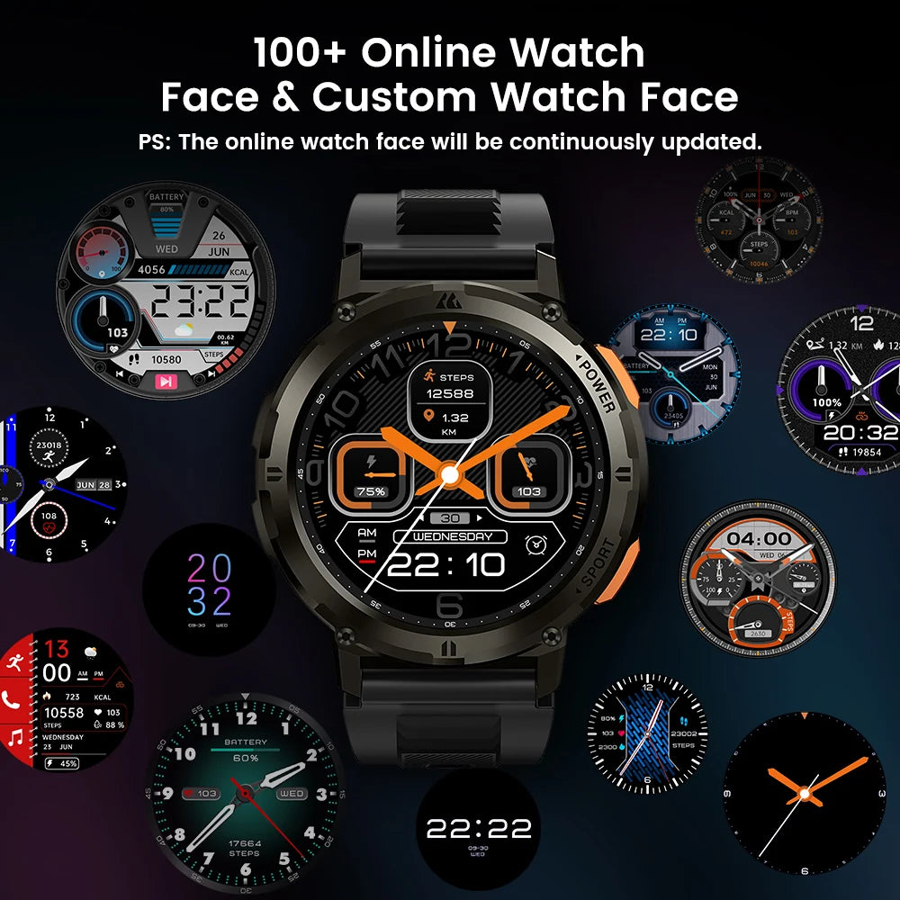 Original KOSPET TANK T2 Ultra Smart Watch Men Military Smartwatch Women Digital Fitness Watches AMOLED AI Voice AOD Bluetooth