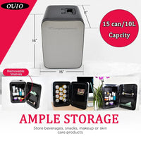 Portable 10L, 15-can Mini Fridge Brushed Stainless Rugged Refrigerator, EFMIS188-SS