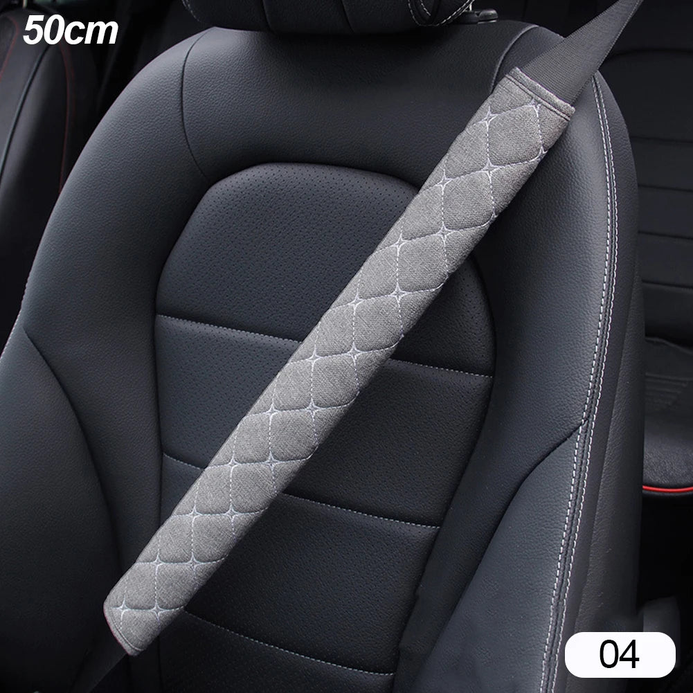 50/75cm Car Seat Belt Shoulder Guard Massage Net Breathable Four Seasons Padding Pad Car Interior Accessories Polyester Fiber