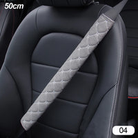 50/75cm Car Seat Belt Shoulder Guard Massage Net Breathable Four Seasons Padding Pad Car Interior Accessories Polyester Fiber