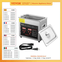 VEVOR 2L 3L 6L 10L 22L 30L Ultrasonic Cleaner Stainless Steel Portable Heated Cleaning Washing Machine Ultrasound Home Appliance