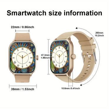 Smart watch with full touch screen, call, message reminder and other functions, suitable for men and women