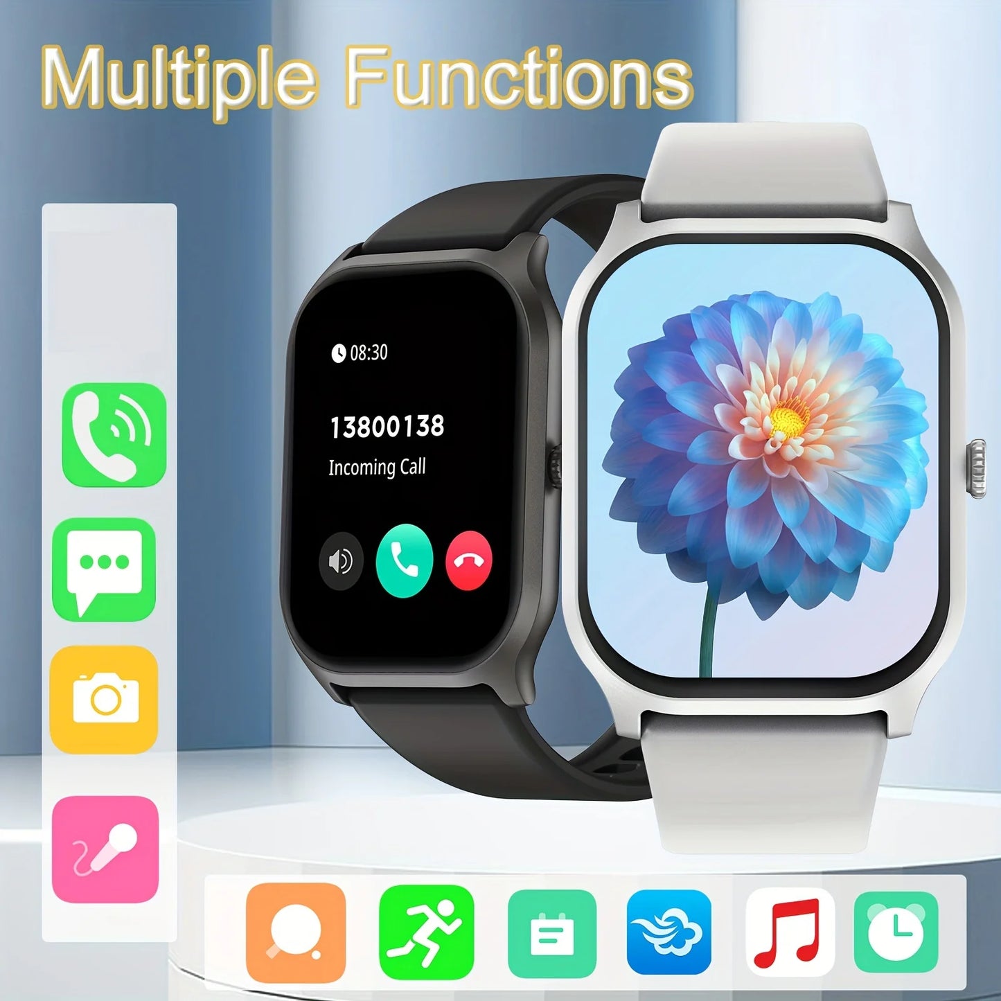 Smart watch, wireless calling/dial, multi-Sport mode, calling reminder and rejection,fitness monitoring, for iPhone/Andriod