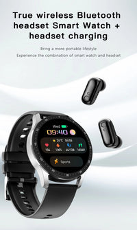 GEJIAN X10 Headset Smart Watch TWS Two In One Wireless Bluetooth Dual Headset Call Health Blood Pressure Sport Music Smartwatch