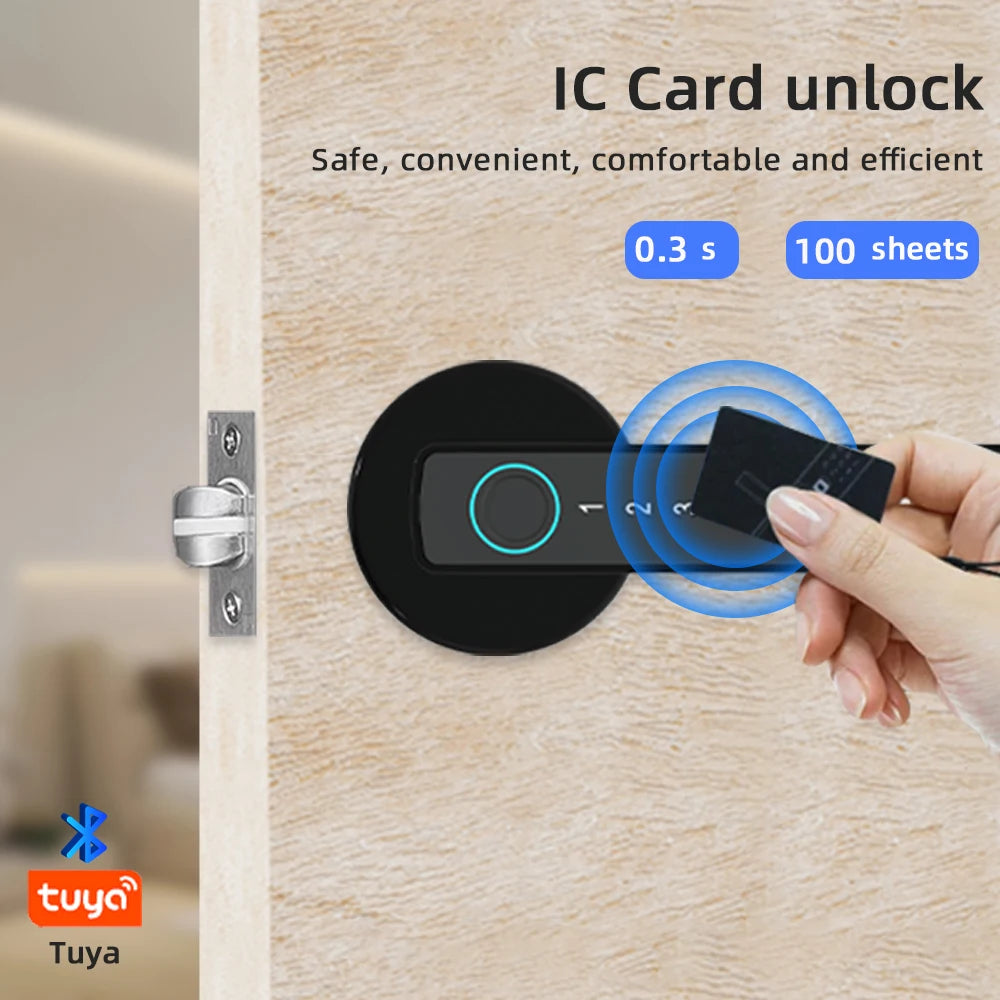 RAYKUBE M5 US Free Delivery Tuya BLE Smart Fingerprint Door Lock Electronic Lock with Password/Key/Card/Tuya APP Unlock