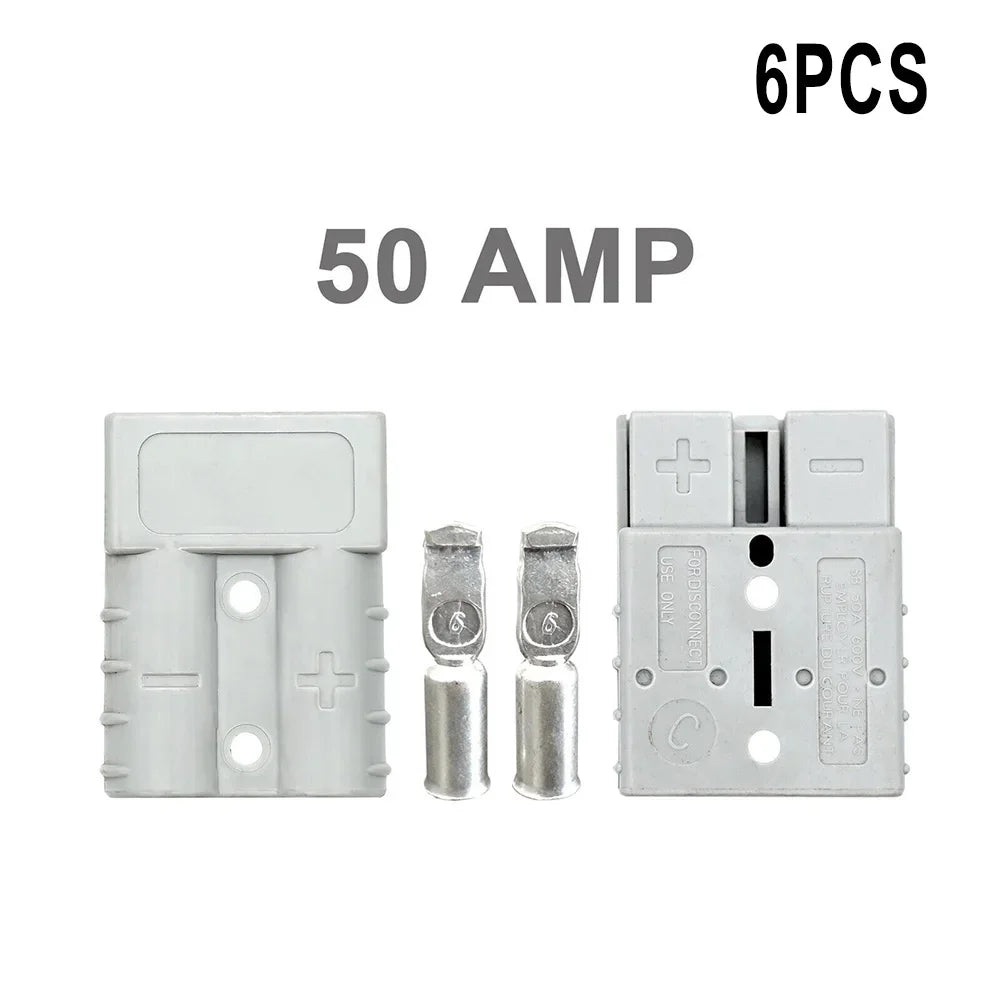 50A 600V Battery Connector For Anderson Cable Terminal Forklift Caravan Motorcycle Battery Charging Adapter Power Connector