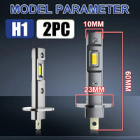 H1 LED Headlight 30000LM 6000K 300W 16PCS 7585 CSP H4 High Low Beam H7 H3 Turbo Auto Fog Light 1: 1 Size Fanless Mini 12V Diode