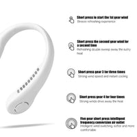 New Mini hanging handheld leafless hanging neck fan portable silent outdoor usb charging super long life portable cooling lazy s