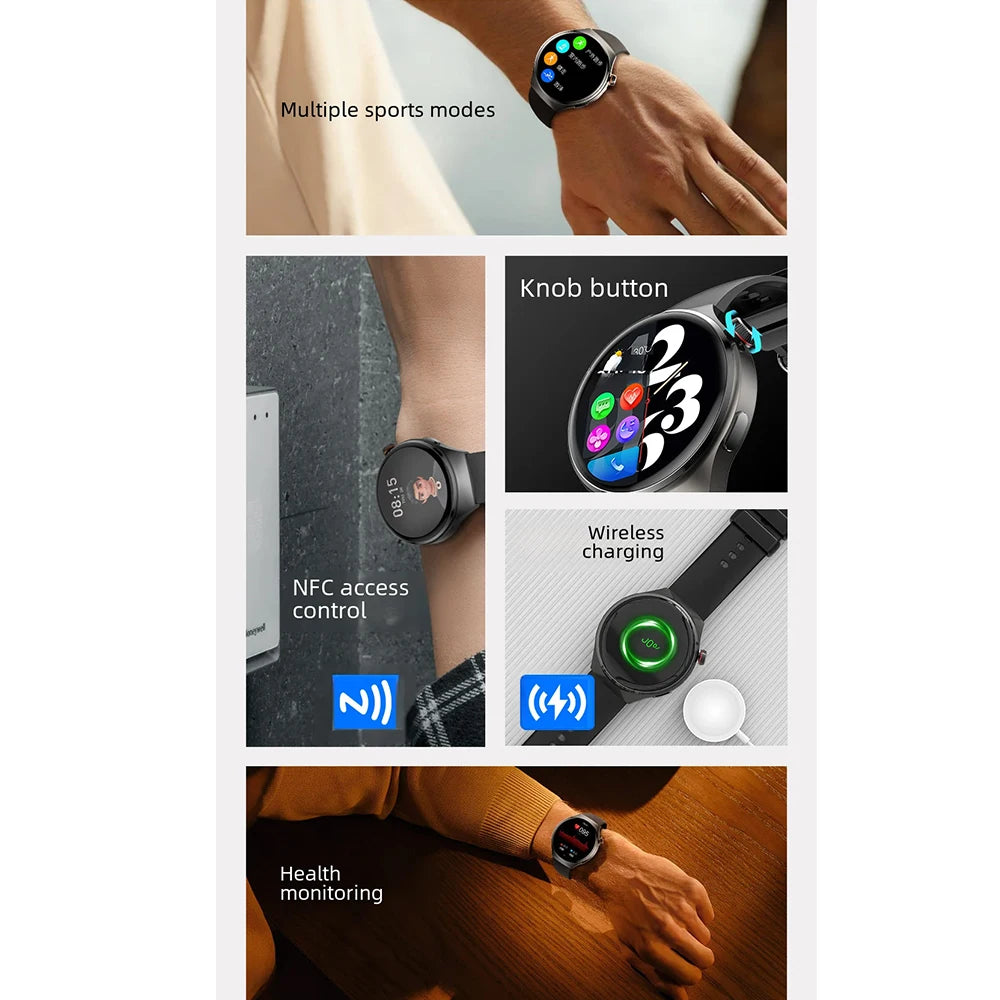 ﻿MT26 Voice Assistant Outdoor Men Smartwatch AMOLED Health Monitoring Professional Sports Fitness Wireless Charging GPS Tracker