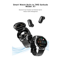 GEJIAN X10 Headset Smart Watch TWS Two In One Wireless Bluetooth Dual Headset Call Health Blood Pressure Sport Music Smartwatch