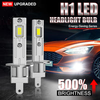 2PCS Fanless H1 Mini Size LED Headlamps Plug And Play 800W 7035 CSP Chip H1 Wireless Auto Bulbs Lamps 6000K White Headlight