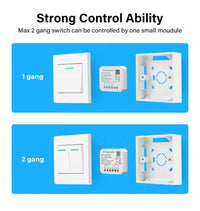 10A Tuya Smart WiFi Switch 2gang Control Switch Mini Smart Breaker Smart Life App Remote Control Support Alexa Google Home