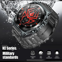 EIGIIS New Smart Watch KE6 1.43" AMOLED Display Men Black Sports Watch KE Series Bluetooth Call Health Monitor IP68 Waterproof